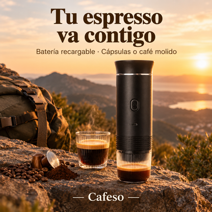Cafetera espresso portátil Cafeso en la montaña
