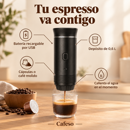 Cafetera espresso portátil con batería